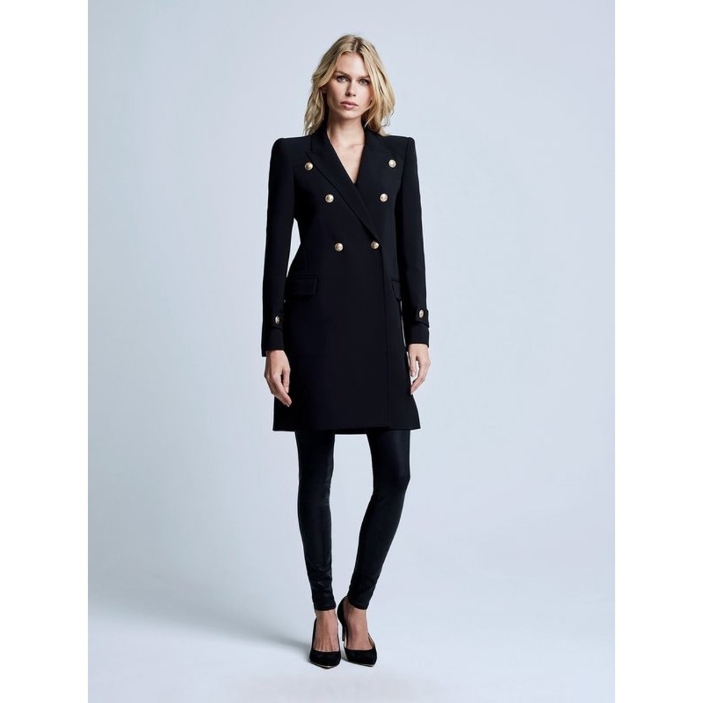 L'Agence Marianna Long Blazer Coat in Black Size 6 - Picture 2 of 16